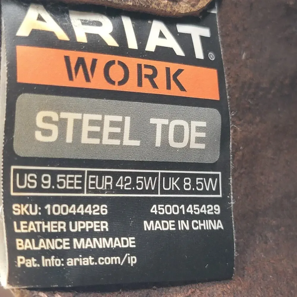 Ariat Men’s Brown Work Boots - Sierra Pull-On Steel Toe